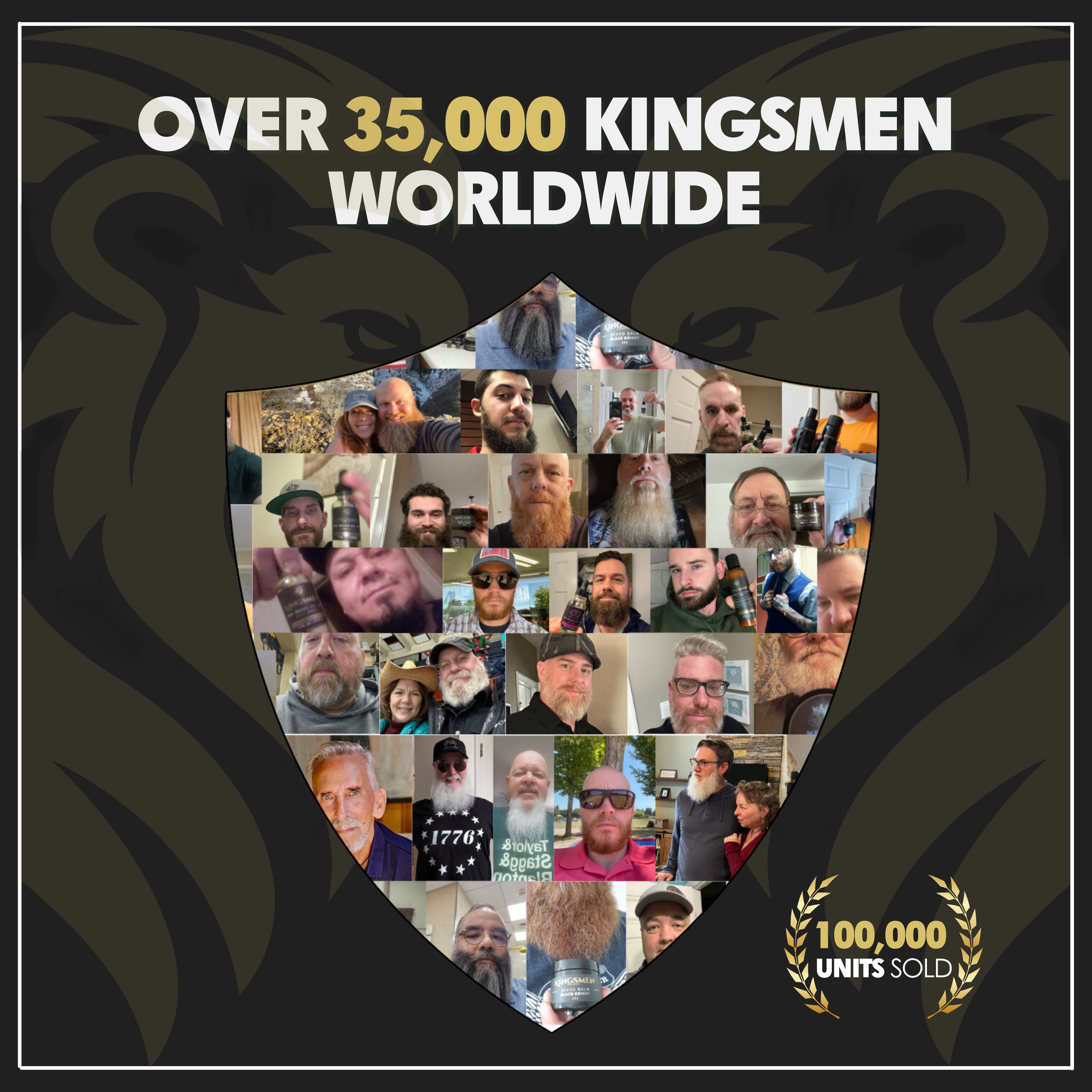 Collage of actual Kingsmen customer photos. Over 35,000 Kingsmen worldwide.