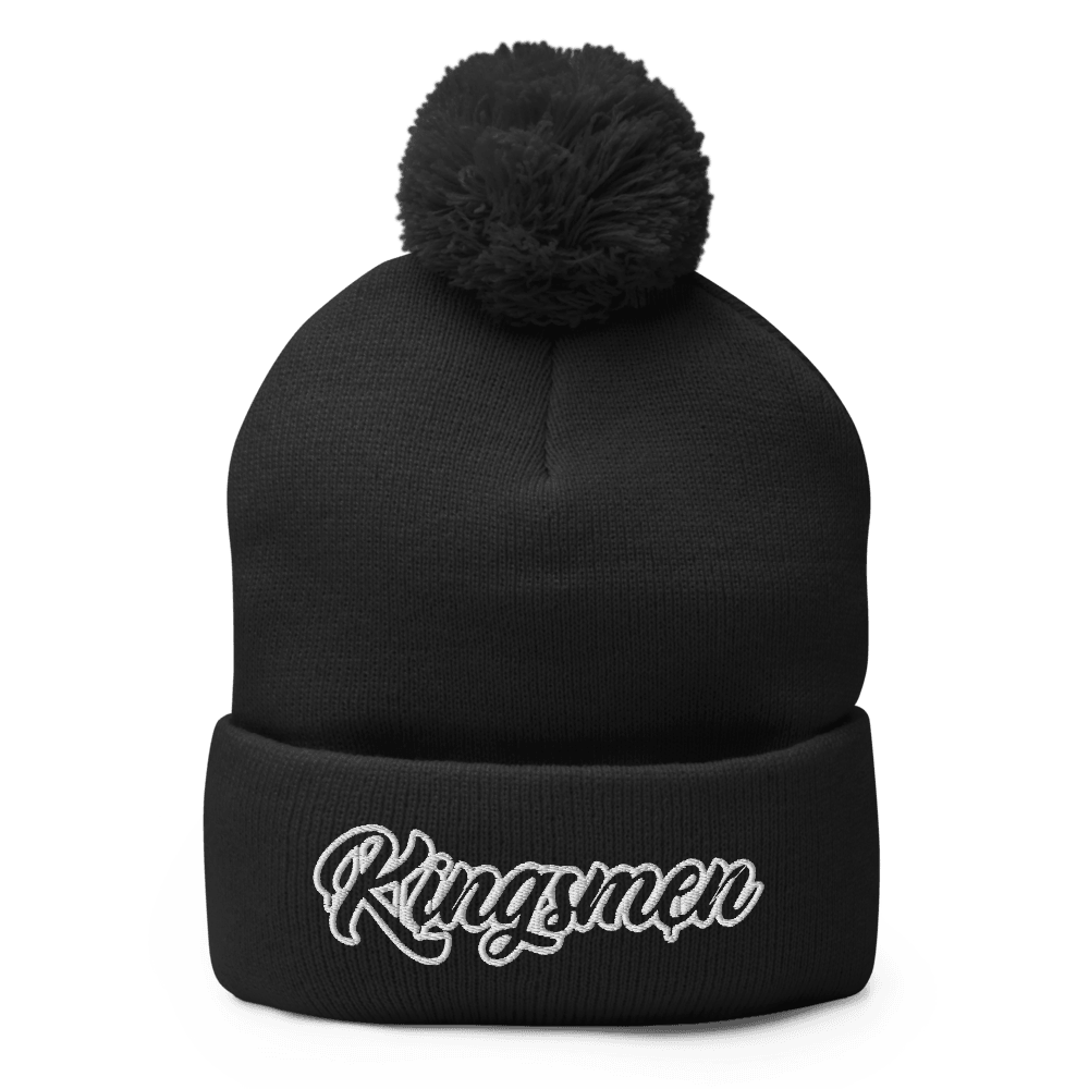 Kingsmen Drip Outlined (White Stitch) Pom-Pom Beanie - Kingsmen Premium