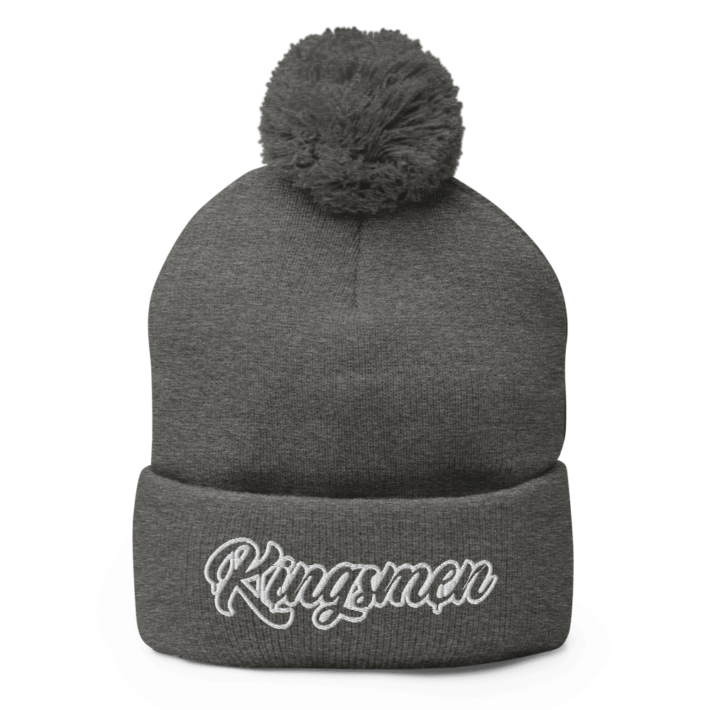 Kingsmen Drip Outlined (White Stitch) Pom-Pom Beanie - Kingsmen Premium