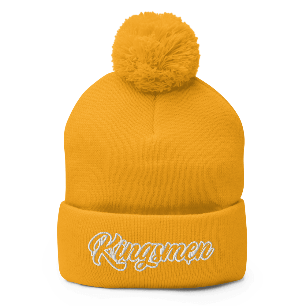 Kingsmen Drip Outlined (White Stitch) Pom-Pom Beanie - Kingsmen Premium