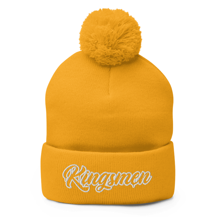Kingsmen Drip Outlined (White Stitch) Pom-Pom Beanie - Kingsmen Premium