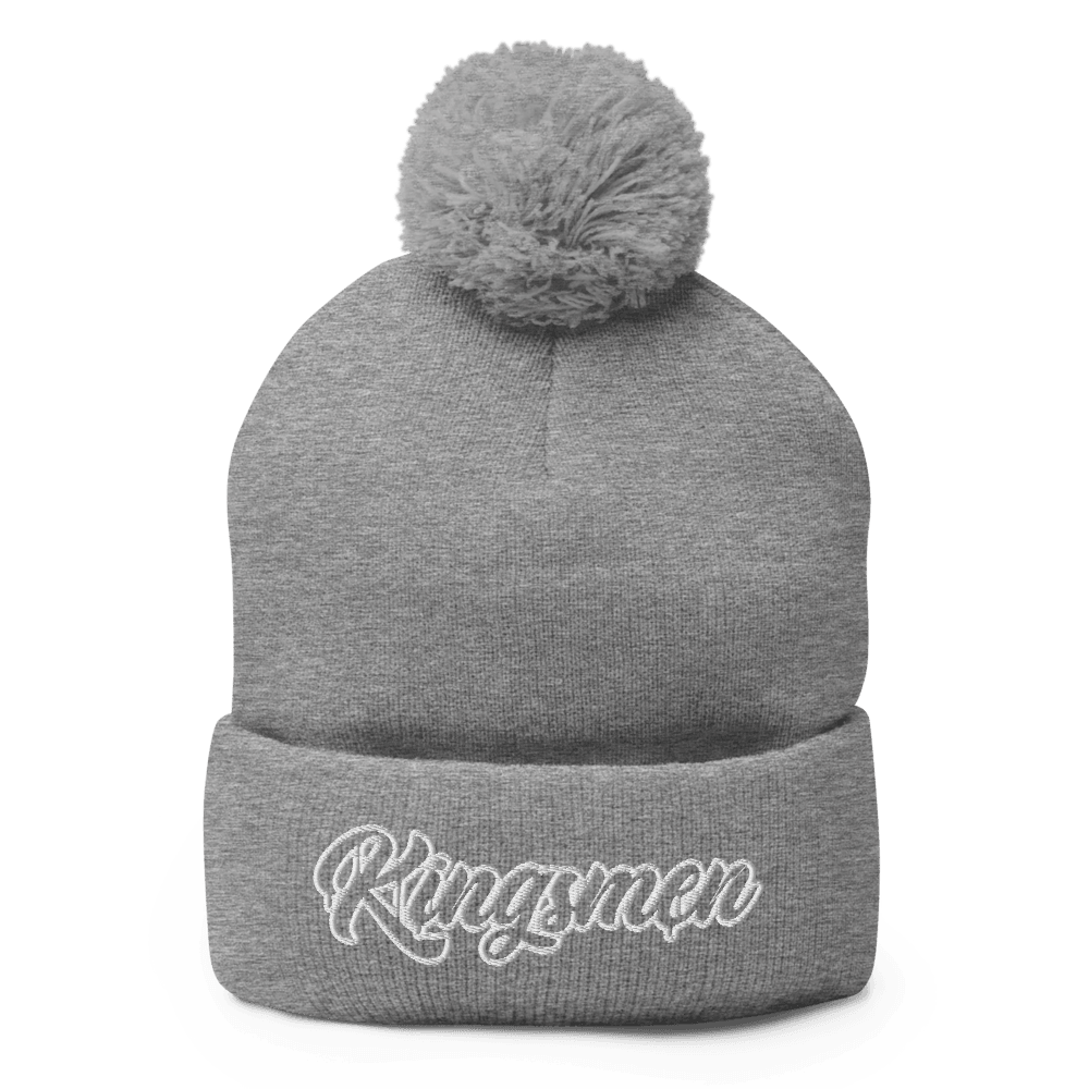 Kingsmen Drip Outlined (White Stitch) Pom-Pom Beanie - Kingsmen Premium