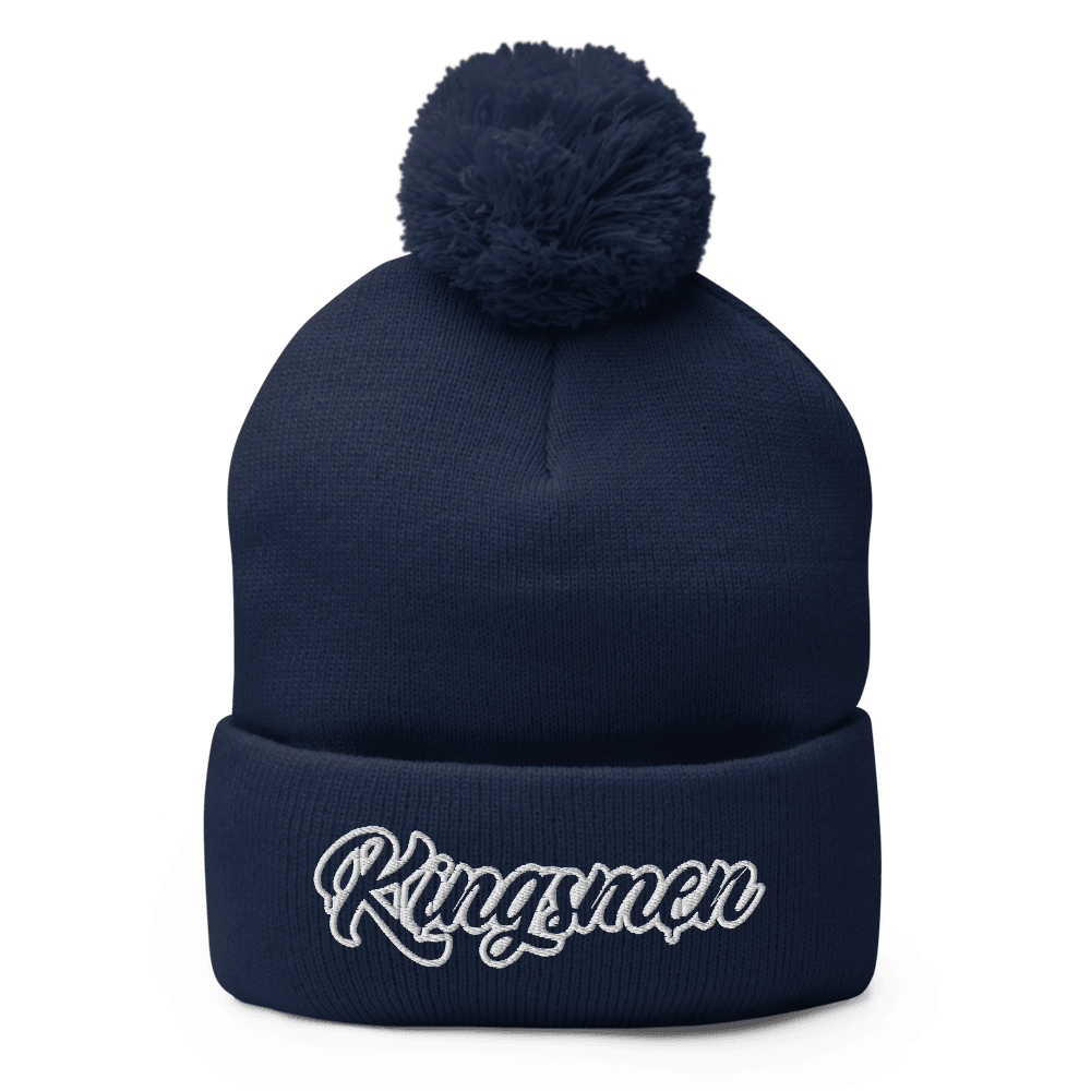 Kingsmen Drip Outlined (White Stitch) Pom-Pom Beanie - Kingsmen Premium