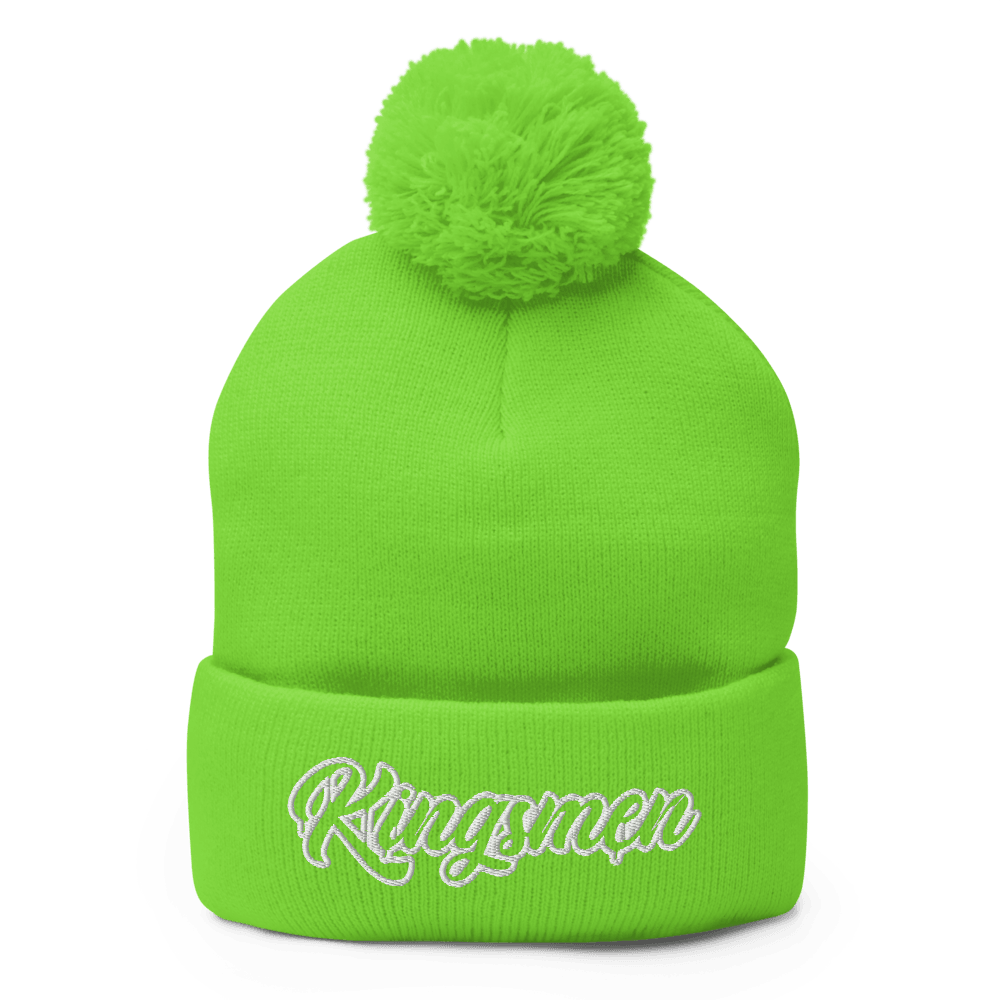 Kingsmen Drip Outlined (White Stitch) Pom-Pom Beanie - Kingsmen Premium