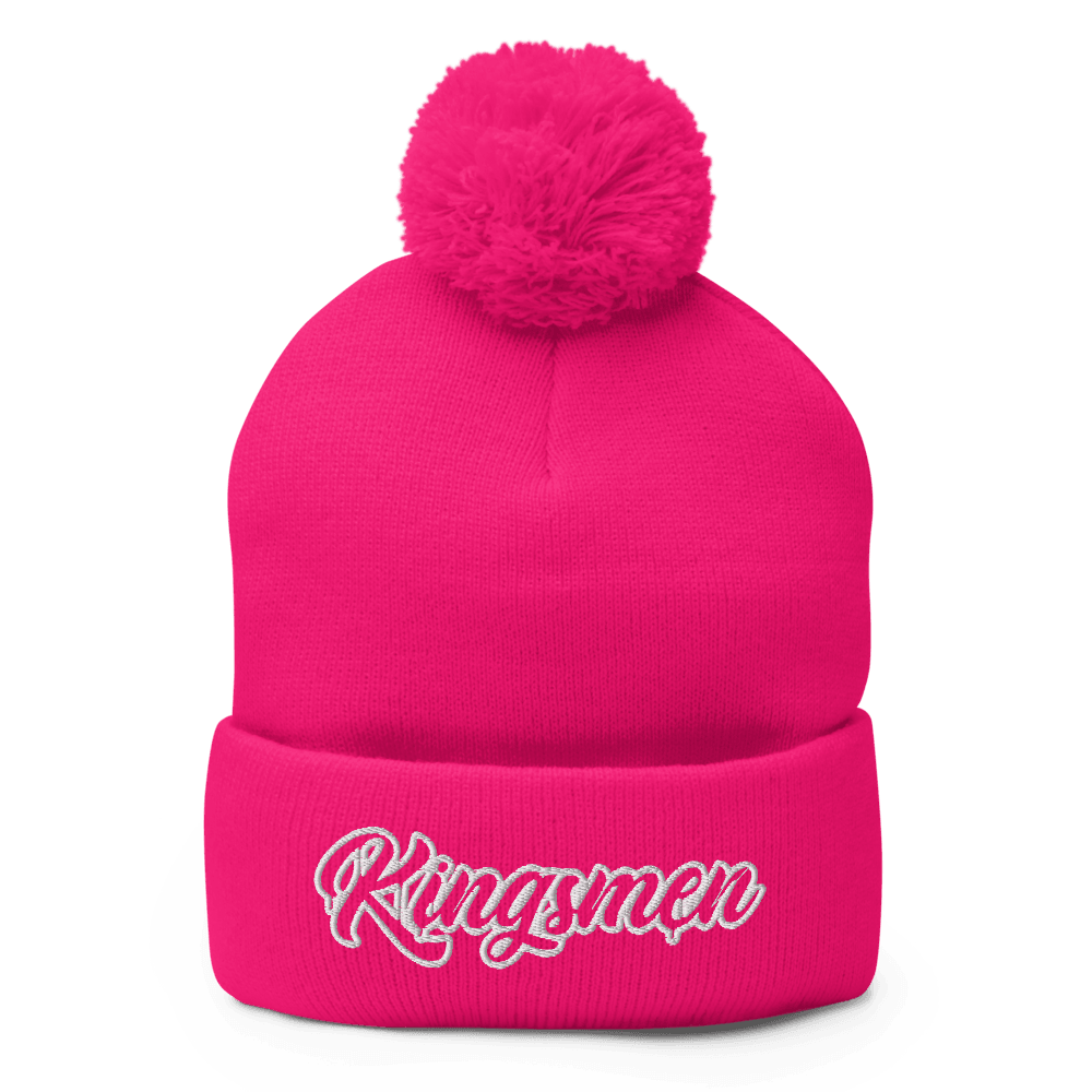 Kingsmen Drip Outlined (White Stitch) Pom-Pom Beanie - Kingsmen Premium