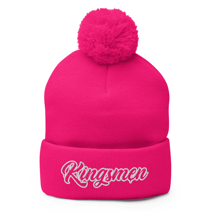 Kingsmen Drip Outlined (White Stitch) Pom-Pom Beanie - Kingsmen Premium