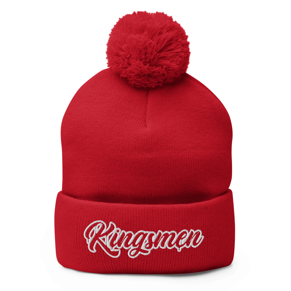 Kingsmen Drip Outlined (White Stitch) Pom-Pom Beanie - Kingsmen Premium