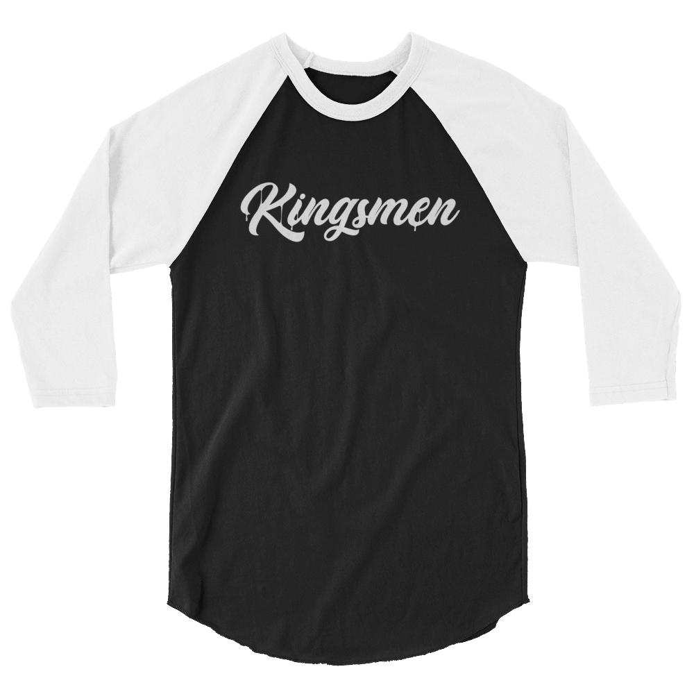 Kingsmen Drip White Logo - 3/4 sleeve raglan shirt - Kingsmen Premium
