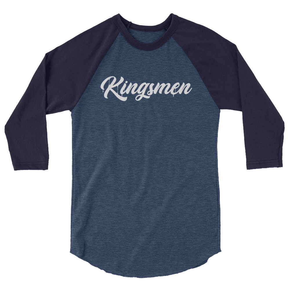 Kingsmen Drip White Logo - 3/4 sleeve raglan shirt - Kingsmen Premium