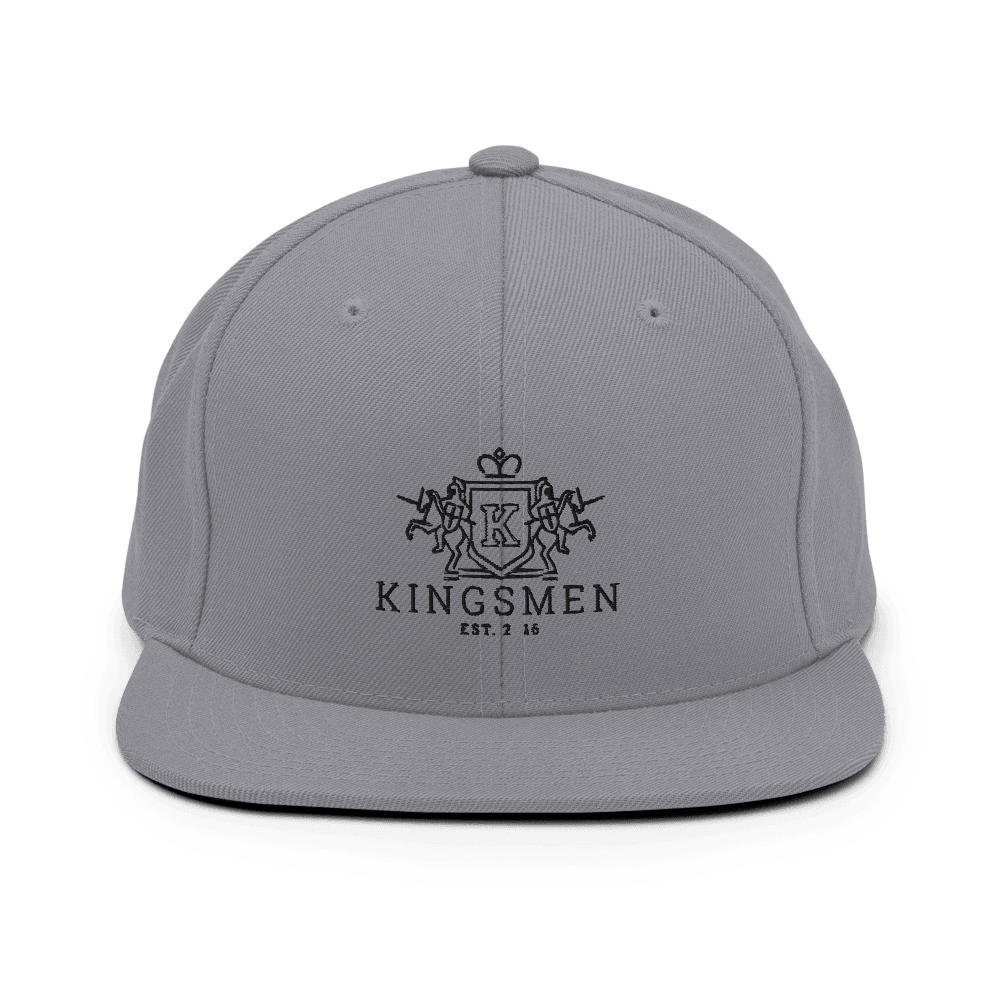 Kingsmen Drip (Black Stitch) Snapback Hat, White
