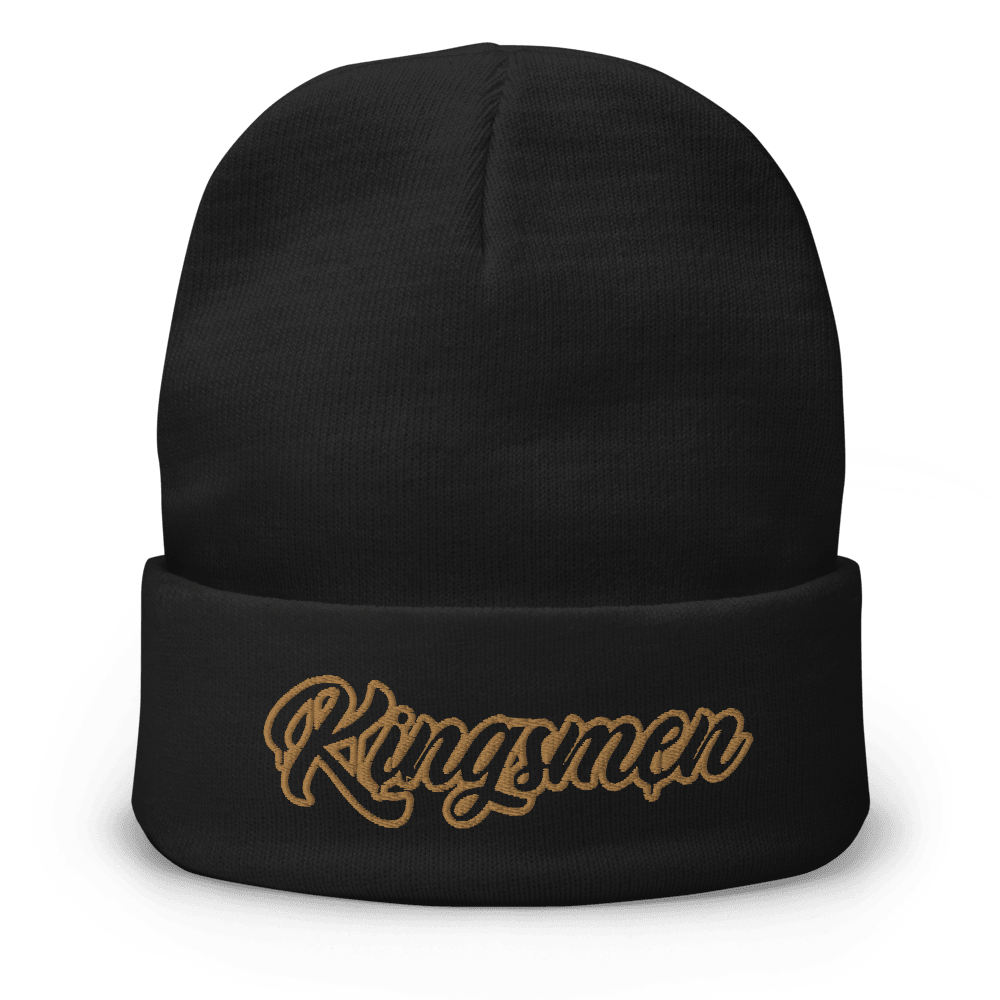 Kingsmen Drip Outlined (Gold Stitch) Embroidered Beanie - Kingsmen Premium